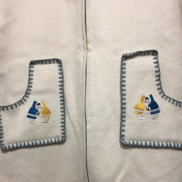 VINTAGE HUMBER HANDICRAFTS WOOL FUR TRENCH COATS SIZE M/L - Picture 8 of 11